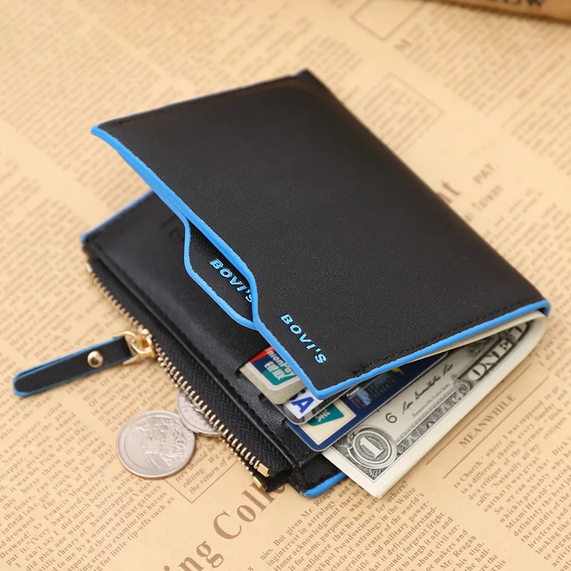 2016 Fashion Luxury Brand Men Wallets Faux Leather Bifold Small Short Wallet Purse Pocket for Money Coin ID Credit Card Holder