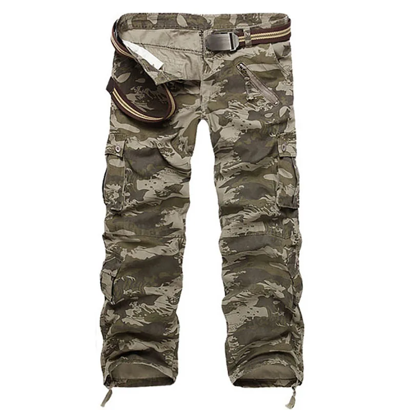 RAY gracia de los hombres al aire libre ejército militar de camuflaje pantalones de senderismo Multi-Bolsillo camuflaje carga pantalones de Trekking deportes