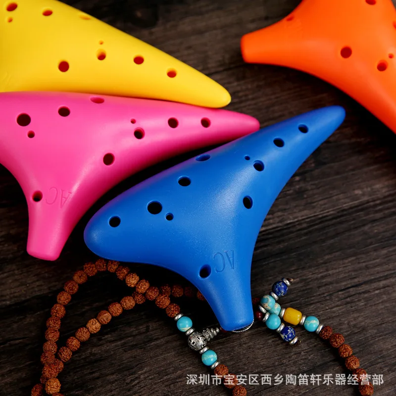 Пластиковые детские игрушки ocarina 12 hole ocarina alto C пластиковая Смола дом: студенты начинающие ocarina