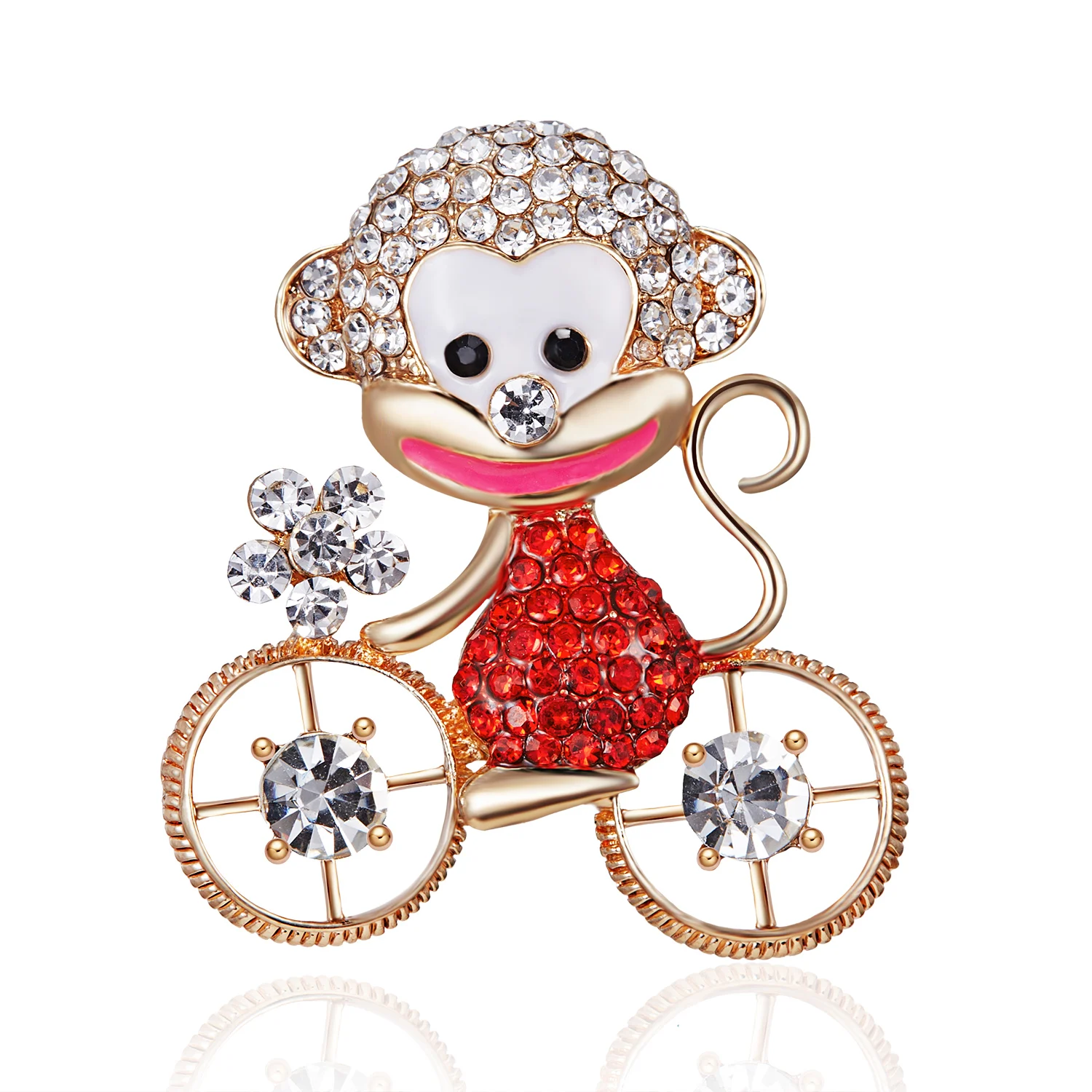 

Rinhoo Crystal Alloy Monkey Brooch For Women Party Brooches Pin For Collar Suit Scarf Decoration 2017 New Fashion Animal Jewelry