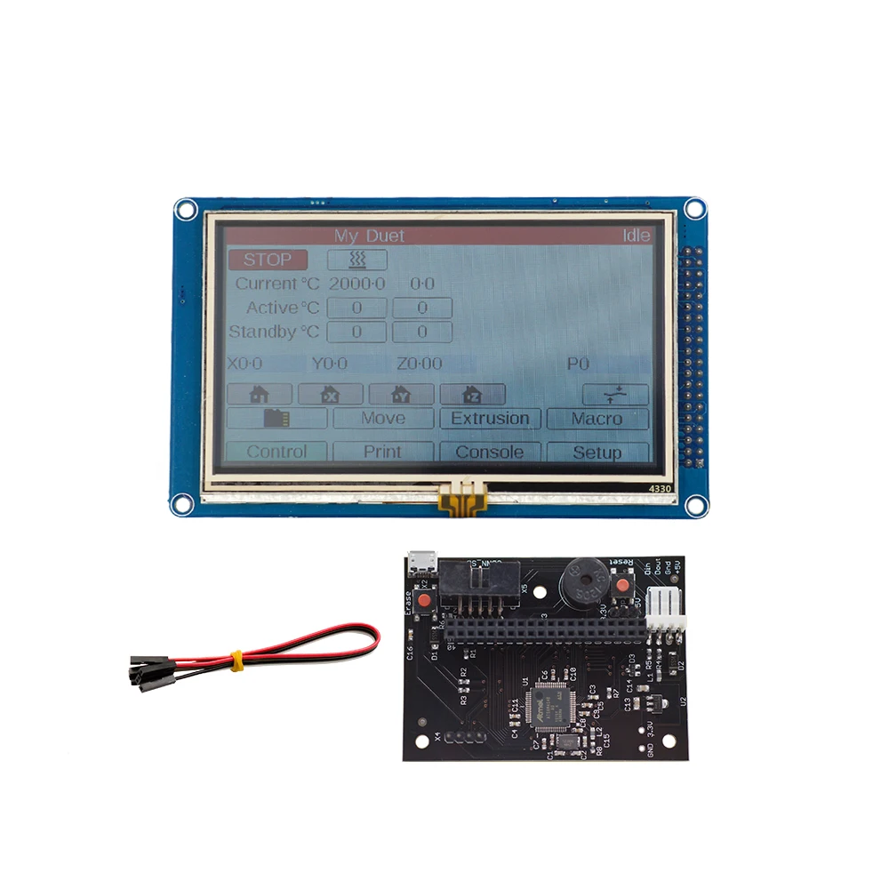 4," 5" " сенсорный цветной экран+ панельная плата контроллера для 3D принтеров с ЧПУ DuetWifi Расширенная 32 битная Электроника