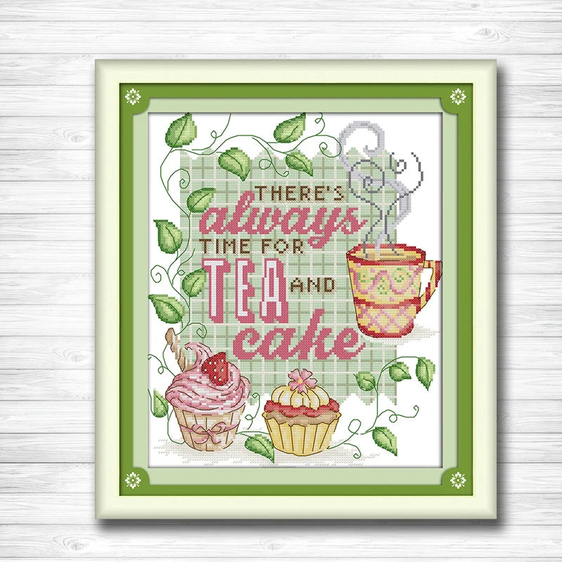 

Tea and cake shop decor diy painting 14CT 11CT counted cross stitch kits embroidery set Needlework Set chinese cross stitch