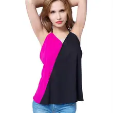 Blusa Специальное предложение хлопок бюстье укороченный топ топы новое летнее платье Цвет шифон жилет подтяжки сшивание футболка
