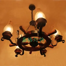 Твердой древесины кованые подвесные светильники гостиная светильники Ресторан подвесной светильник американский бар обеденный ZZP73045