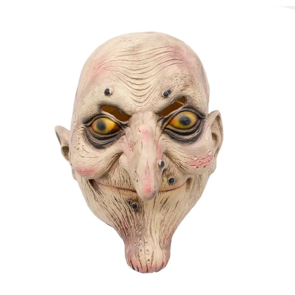 

Evil Old Witch Mask Full Head Scary Helmet Halloween Cosplay Tricky Costume Special High Quality Latex Cosplay Mask Party Props