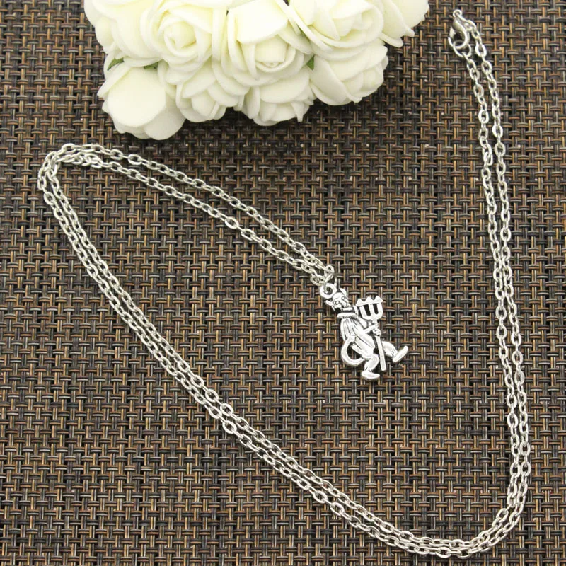 

New Fashion Necklace Satan demon devil 26x15mm Silver Pendants Short Long Women Men Colar Gift Jewelry Choker