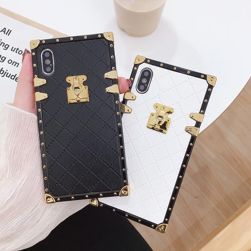 

European luxury Alligator Vintage Case For iPhone X Fashion Square Leather Cover For iPhone 6 6S 8 7 Plus Phone Cases