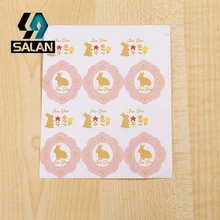 Изготовление наклеек на заказ Прекрасный Луна Кролик наклейки декоративные наклейки D19 Выпечки поле уплотнительная