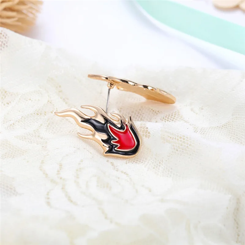 Серьги гвоздики в готическом стиле с эффектом пламени|stud earrings|earrings for menearrings |
