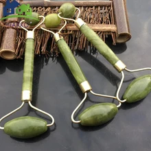 Роллер для массажа лица с двойными головками Нефритовый камень подтяжка лица руки Расслабление кожи тела похудение красота здоровье уход