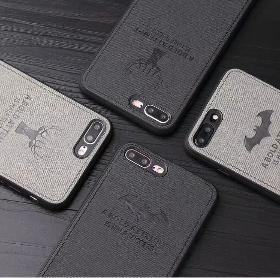 Silicone Cases For Iphone 6S Case XS Max XR X 8 7 Plus 6 Soft iphone Cloth Fabric Deer Bat Covers |