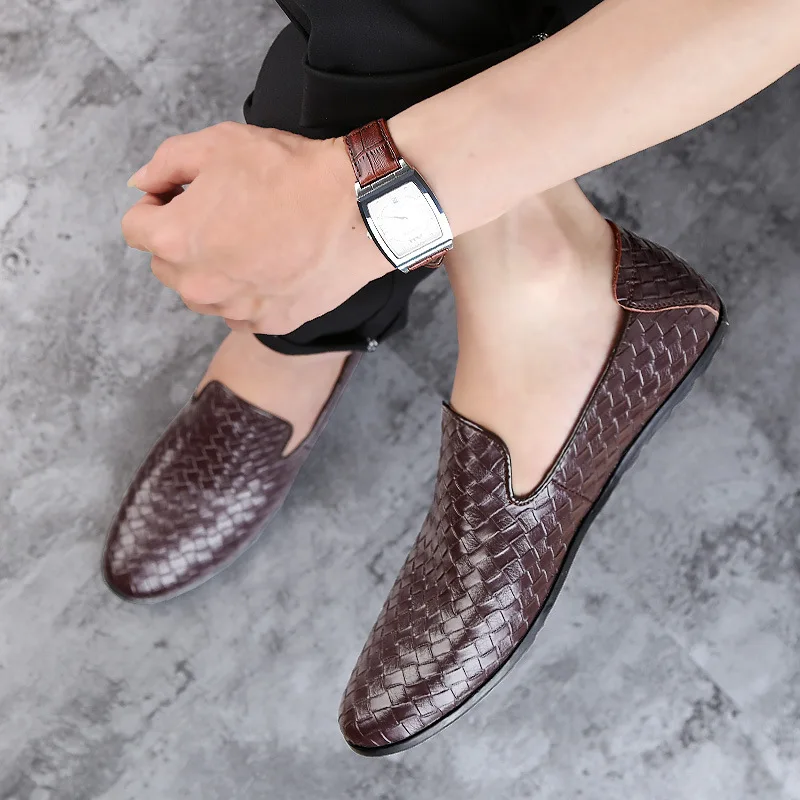 Merkmak/брендовая мужская обувь; Новинка года; дышащие удобные мужские лоферы; плетеная Мужская обувь на плоской подошве; мужская повседневная обувь; Прямая поставка