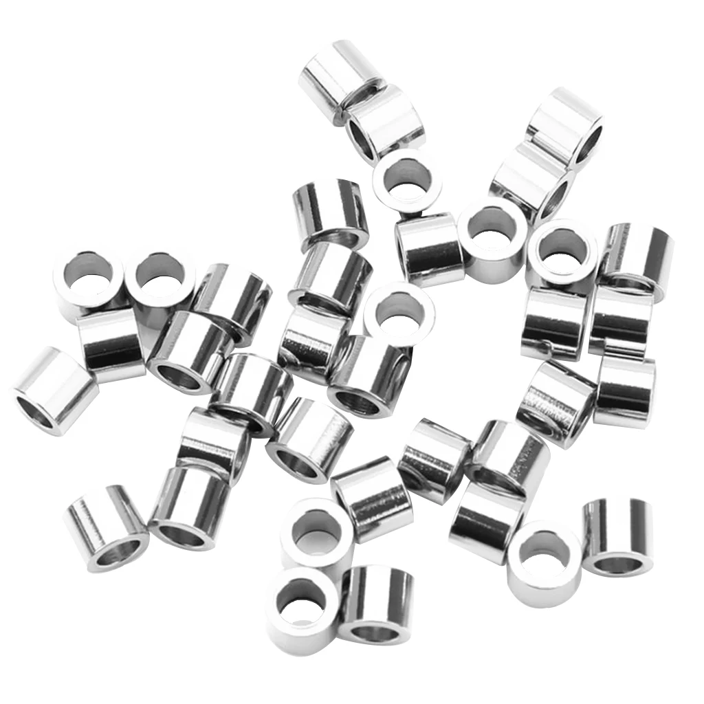 20 Pieces Stainless Steel Large Hole Cylinder Round Spacer Loose Beads DIY Jewelry Making, 4 x 5mm