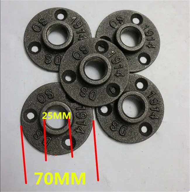 6pcsLot 34 Casting Iron Pipe Flange With Three Bolt Hol (9)