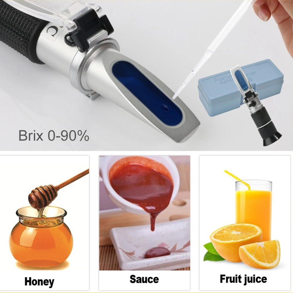 

GHIXACTO 0~90% High Concentration Brix Refractometer Honey Bees Sugar Food Beverages ATC Content Beekeeping Meter Tool