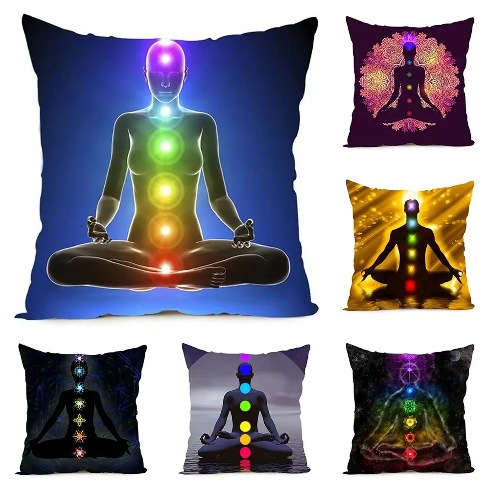 

Fashion Yoga Chakra Cushion Cover Throw Pillow Case for Home Sofa Car Decor Gift