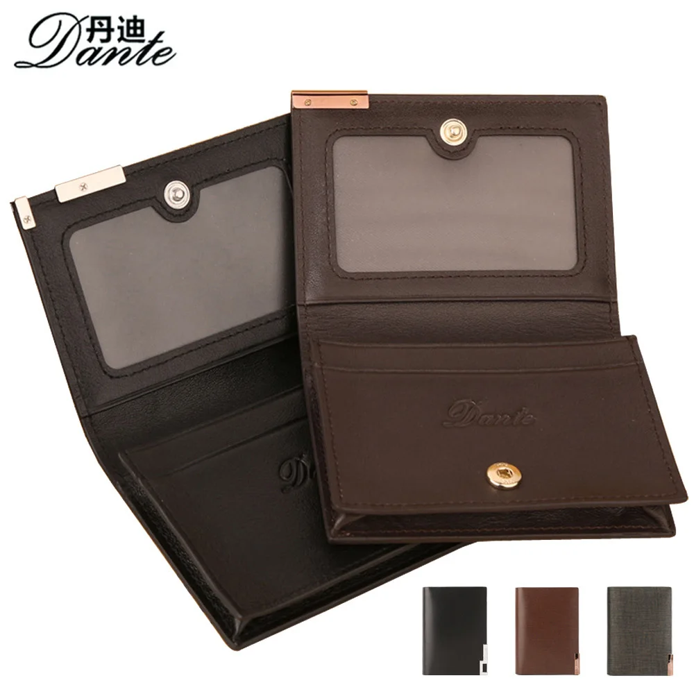 

Fashion Business Card Holder High Quality Genuine Leather Men ID Credit Card Pouch Case Dante Luxury Brand Short MAN Clutch Gift