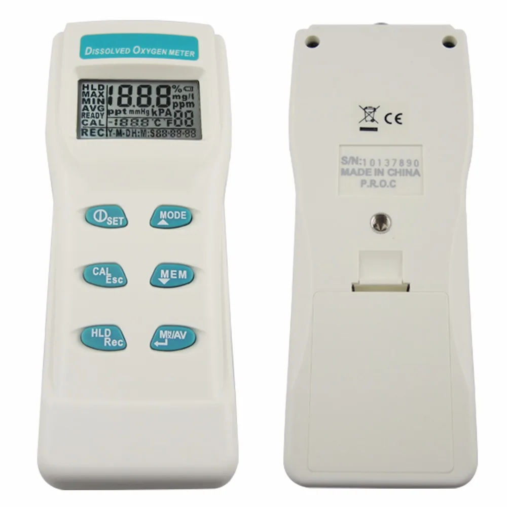 Профессиональный цифровой тестер растворенного кислорода 0~ 199.9%/0~ 19,99 PPM/0~ 19,99 mg/I диапазон измерения температуры