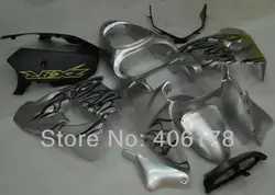 Лидер продаж, ZX-9R ZX 9R 00 01 ABS обтекателя комплект для Kawasaki Ninja ZX9R 2000-2001 серебристый и черный Пламя мотоциклов обтекатели
