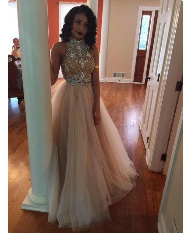 2 piece long homecoming dresses