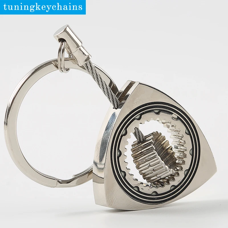 

Lot 5PCS Zinc Alloy Hollow Wire Gear Wankel Rotary Keychain Keyring Rotor Key Chain Key ring keyfob( Rotor can spin)