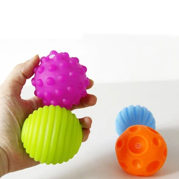 

4pcs/lot Textured Multi Ball Set Develop Baby's Tactile Senses Toy Baby Touch Hand Ball Baby Training Soft Ball Massage 7cm