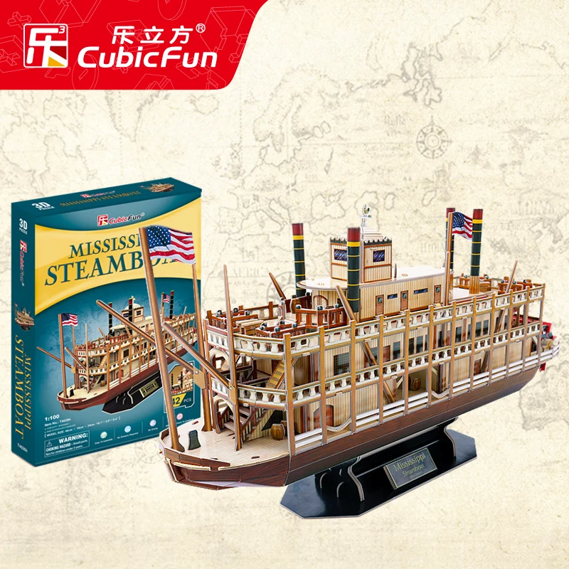 

T103 NEW HOR 3D Puzzle Packing Ship Model Toy Mississippi River Steam Boat Child Model