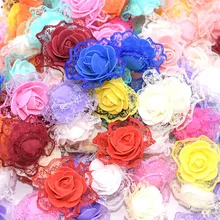 Мини 3 см шелковые цветы Пена роза Венок из искусственных цветов розы Свадебное украшение цветок Скрапбукинг искусственный цветок Роза 20/50 шт