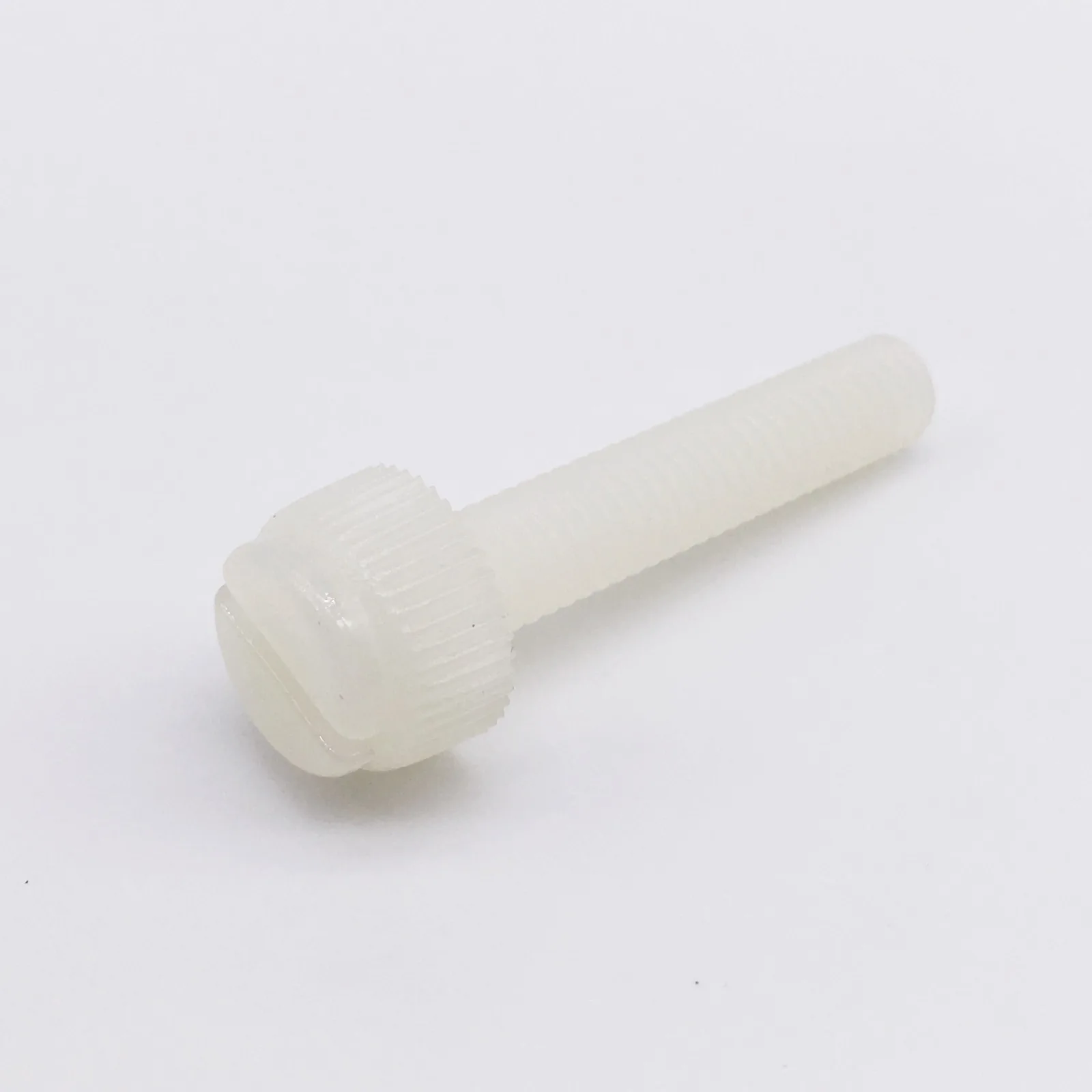 

M3x25 Slotted Knurled Head Thumb Plastic Screws Off white