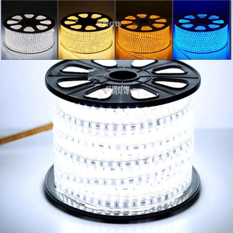 SMD 5050 AC 220V Гибкая светодиодная лента 1 м/2 м/3 м/4 м/5 м/6 м/7 м/8 м/9 м/10 м/15 m/20 M + Вилка