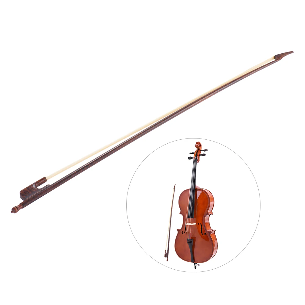 

3/4 Cello Bow Well-balanced Baroque Style Snakewood 3/4 Cello Bow Horsehair Round Stick Outward Camber