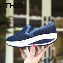 TKN весенние женские прогулочные туфли без шнуровки дышащие повседневные туфли женские сетчатые туфли на платформе на толстой подошве кроссовки женские 1608