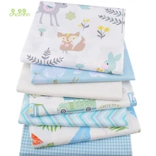 Chainho, 7 шт./лот, Зеленый мультфильм серии, печатные твиловая, хлопковая ткань, Лоскутная Ткань для DIY Вышивание квилтинга для малышей и детей материал