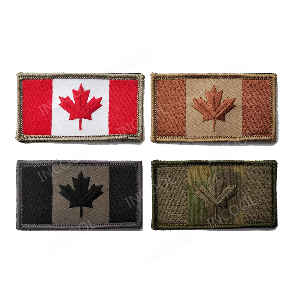 3D Embroidery Patch Canada Flag Canadian Maple Leaf Military Hook&Loop ...