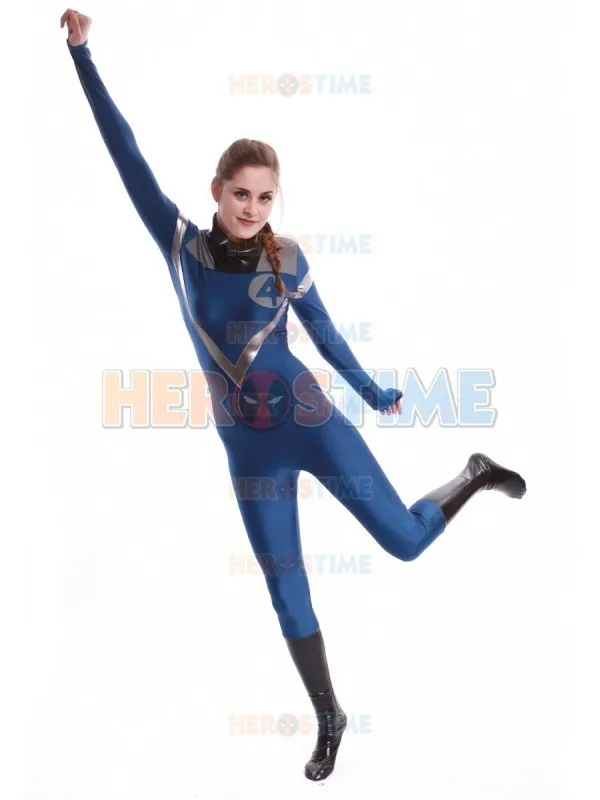 New Fantastic Four Invisible Woman Costume The Most Popular Halloween Cosplay Party Show Female/Girl/Lady Zentai Suit