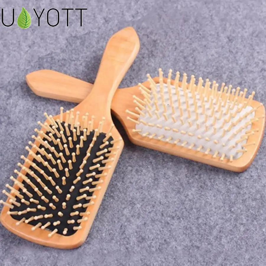 

1 Massage Comb Hair Care Brush Wooden Spa Massage Comb 2 Color Antistatic Hair Comb Massage Head Promote Blood Circulation X0585