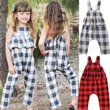 От 2 до 8 лет, модные летние детские комбинезоны для девочек, клетчатые комбинезоны, комбинезоны принцессы с оборками, брюки, одежда, милая одежда