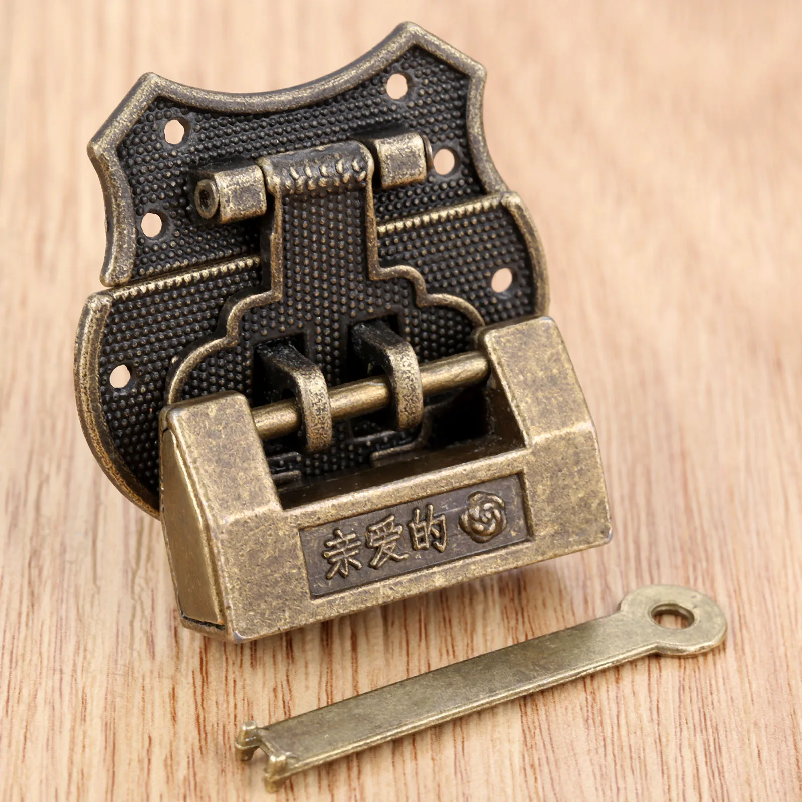 2 шт. старинное антикварное металлическое украшение деревянная коробка замок Китайский Старый латунный замок для чемодан ящик шкаф ключ