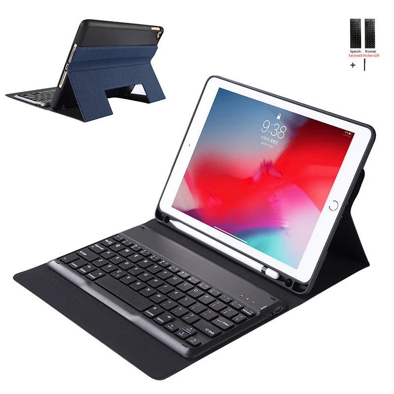 Для iPad 2018 2017 9 7 WiFi Bluetooth чехол с клавиатурой Чехол для Air 2 1 ультратонкий кожаный