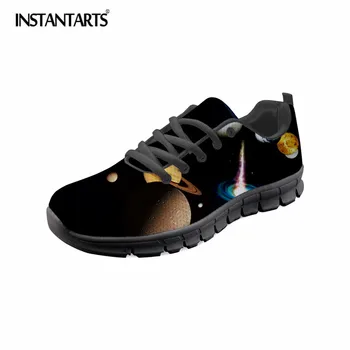 

INSTANTARTS Men's Lacing Sneakers Planet Design Breathable Mesh Flat Shoes Fashion Homme Footwear Lightweight Sneaker Shoes Male