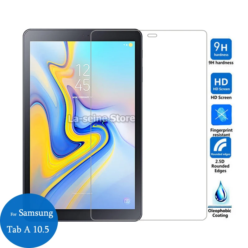 

2 pics Tempered Glass For Samsung Galaxy Tab A 10.5 Screen Protector 9H Safety Protective Film On SM-T590 (Wi-Fi); SM-T595 (LTE)