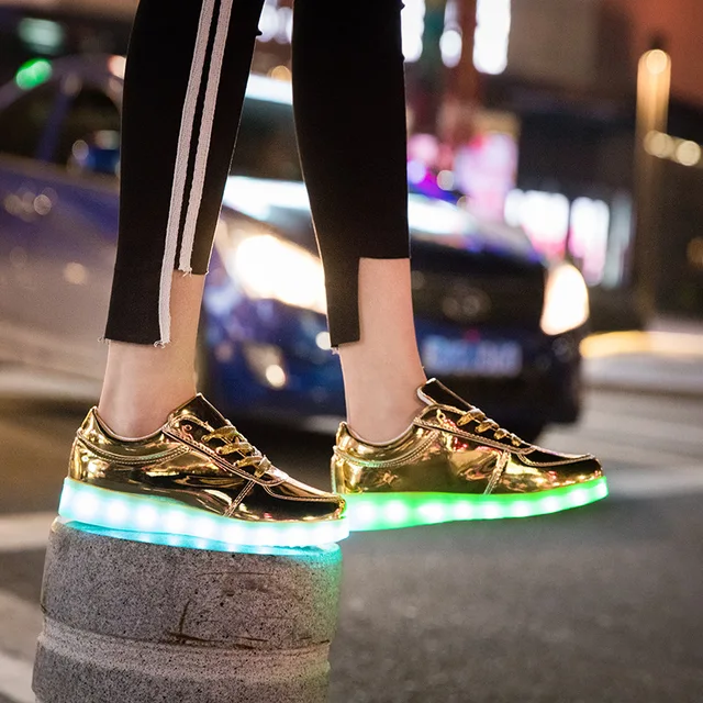 New Led Lights Shoes Usb Charging Colorful Glowing Casual Flat Shoes