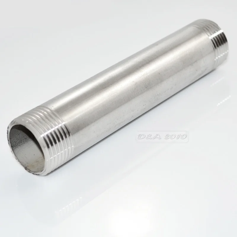 

MEGAIRON BSPT 3/4" DN20 Stainless Steel SS304 Male to Male Threaded Pipe Fittings Length 150mm