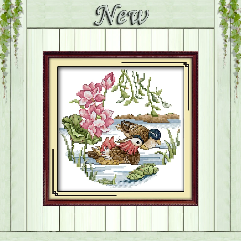

Together forever,Pattern print on canvas DMC 11CT 14CT Cross Stitch kits,needlework Set embroidery,Mandarin duck handmade crafts
