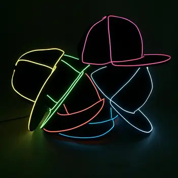 

EL Flash Luminous Cap Wire Fashion LED Light Glow Rave Costume Party Fluorescent Dance Bar Party Gifts Atmosphere Props