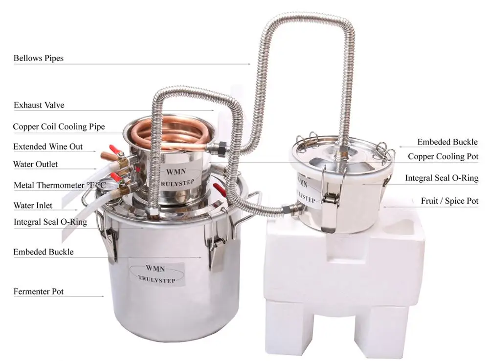 8Gallon Distiller System Still Spirits Kit Water 3 Pots DIY Home Brewin