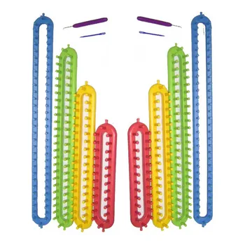 

4pcs Knitting Kit Tool Needle and Loom DIY Tool Kit Craft Long Loom Ring with Looms Knitting Looms
