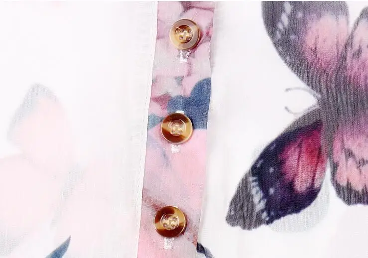 Женские летние шифоновые рубашки с длинным рукавом и цветочным принтом, блузы с пуговицами и v-образным вырезом, свободные топы, рубашки, Повседневная блуза, Топ