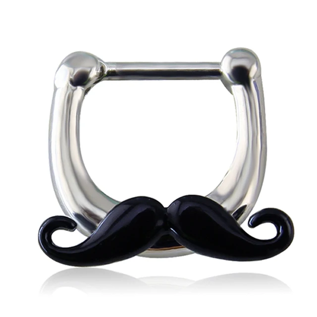 Mustache Septum Piercing Jewelry Nose Ring16g Surgical Steel Septum