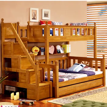 

High quality solid wood with the drawer stair case children bunk bed